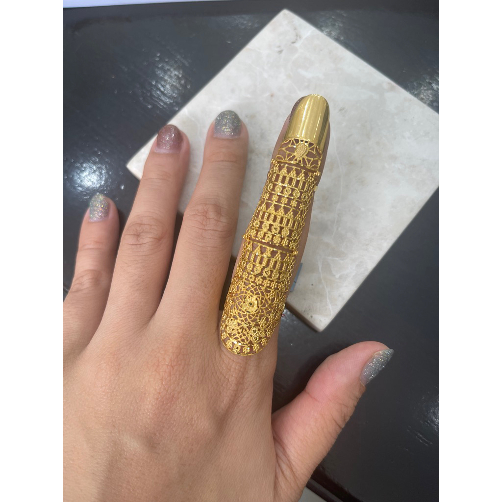 Cincin kuku emas asli kadar 875 etnik cincin india mewah