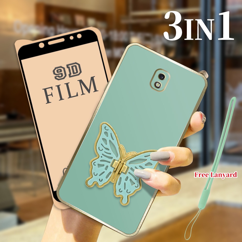 3 in 1 PAKET HEMAT! Casing Samsung J7 Pro J7 2017 Case Aesthetic Softcase dengan Film Keramik Anti G