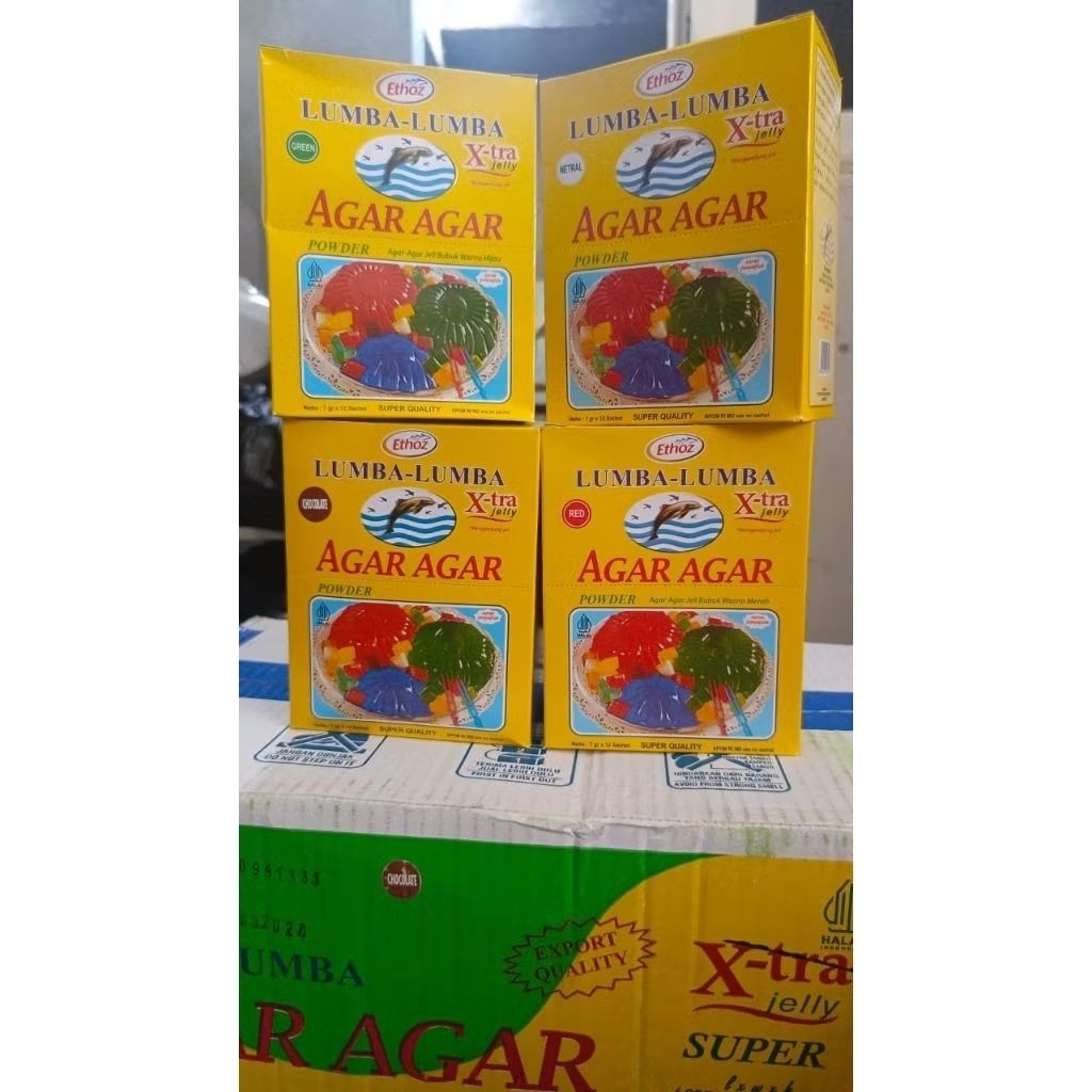 

1 Box isi 12pcs/Sachet Ethoz Agar-Agar Bubuk Lumba-Lumba Extra Jelly 7gr Murah