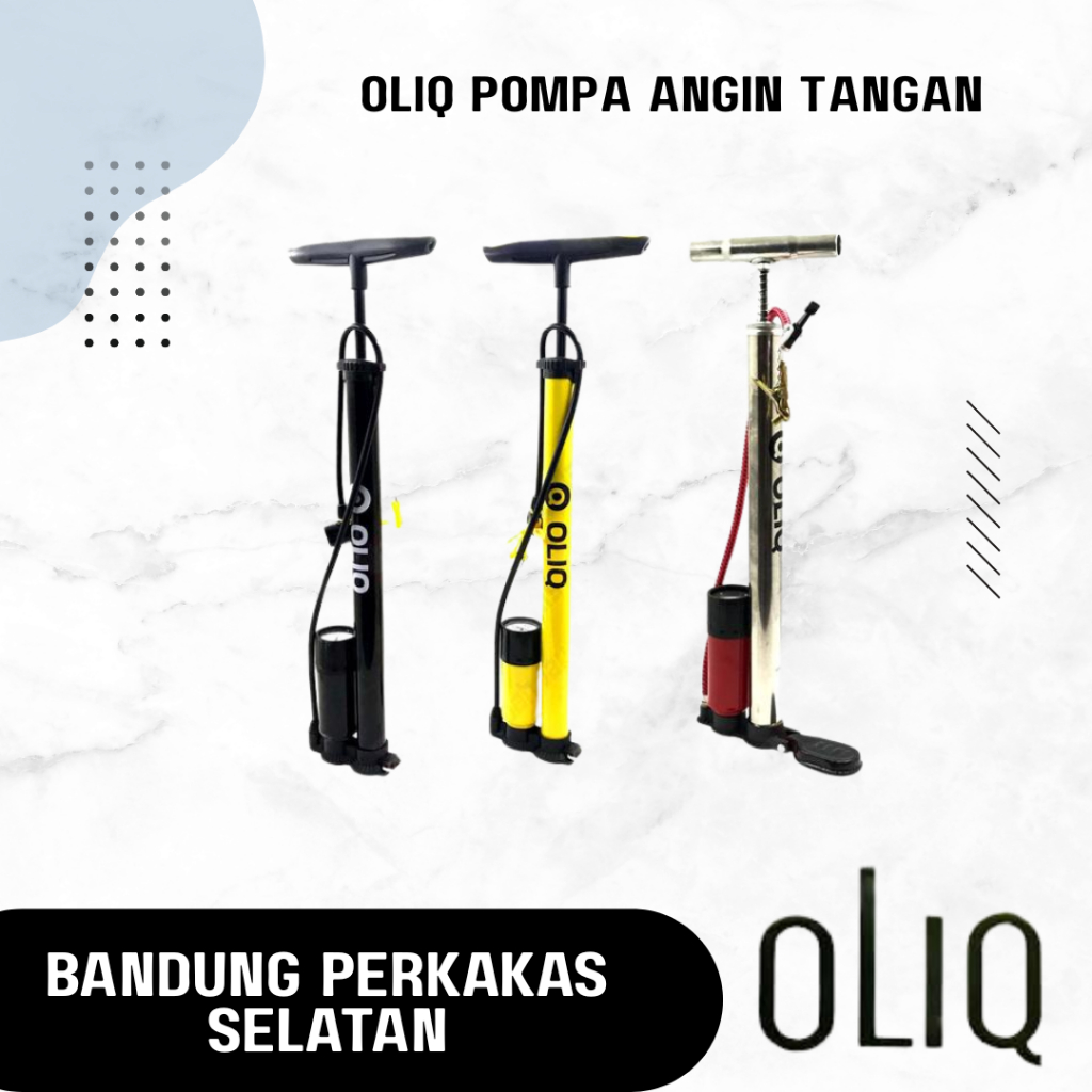 OLIQ Pompa Angin Tangan Ban Sepeda Motor Bola Tabung Double Pentil