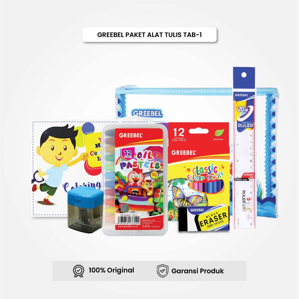 

Paket Alat Mewarnai / Stationery Set Tab-1 / Paket Alat Tulis GREEBEL