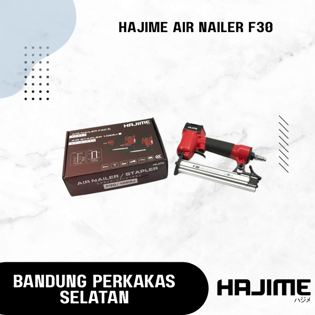 

HAJIME Air Nailer F30 - Mesin Alat Paku Tembak Angin Staples Stapler Gun