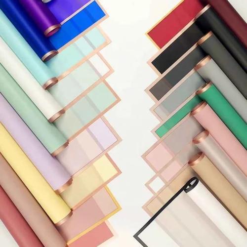 

[20 Lembar] Kertas BungaGold Line Buket Flower Wrapping Paper Cellophane Florist Anti Air