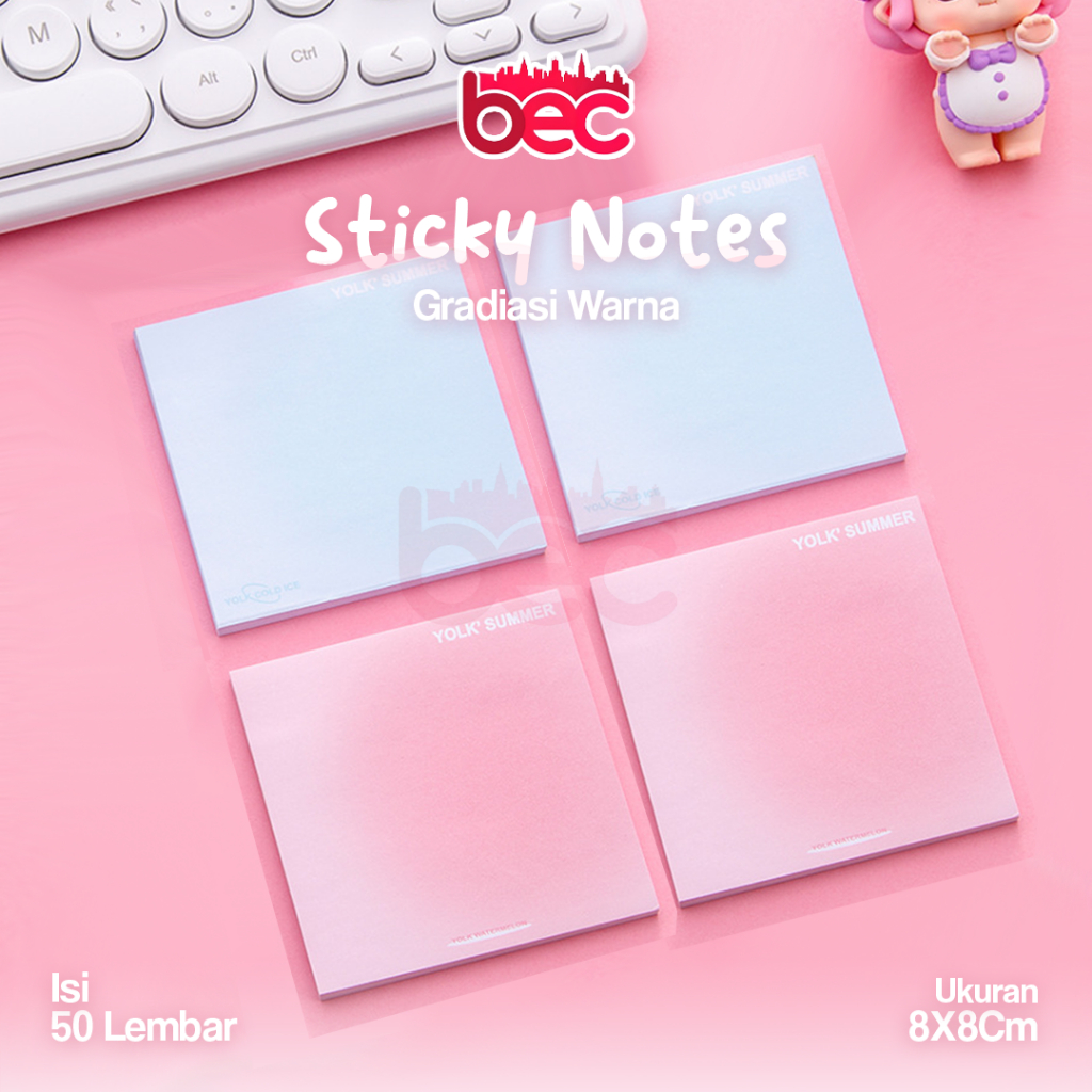 

[BEC] Sticky Notes Gradasi Warna Aesthetic Lucu Polos 50 Lembar | Memo Tempel Gradasi Warna-Warni 50 Lembar | Tempelan Kertas Catatan Memo Paper Stationery