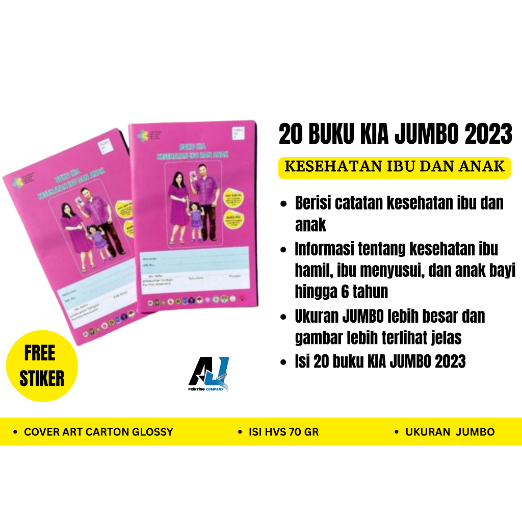 Paket 20 Buku KIA (Kesehatan Ibu dan Anak) Terbaru (buku pink kehamilan) JUMBO 2023