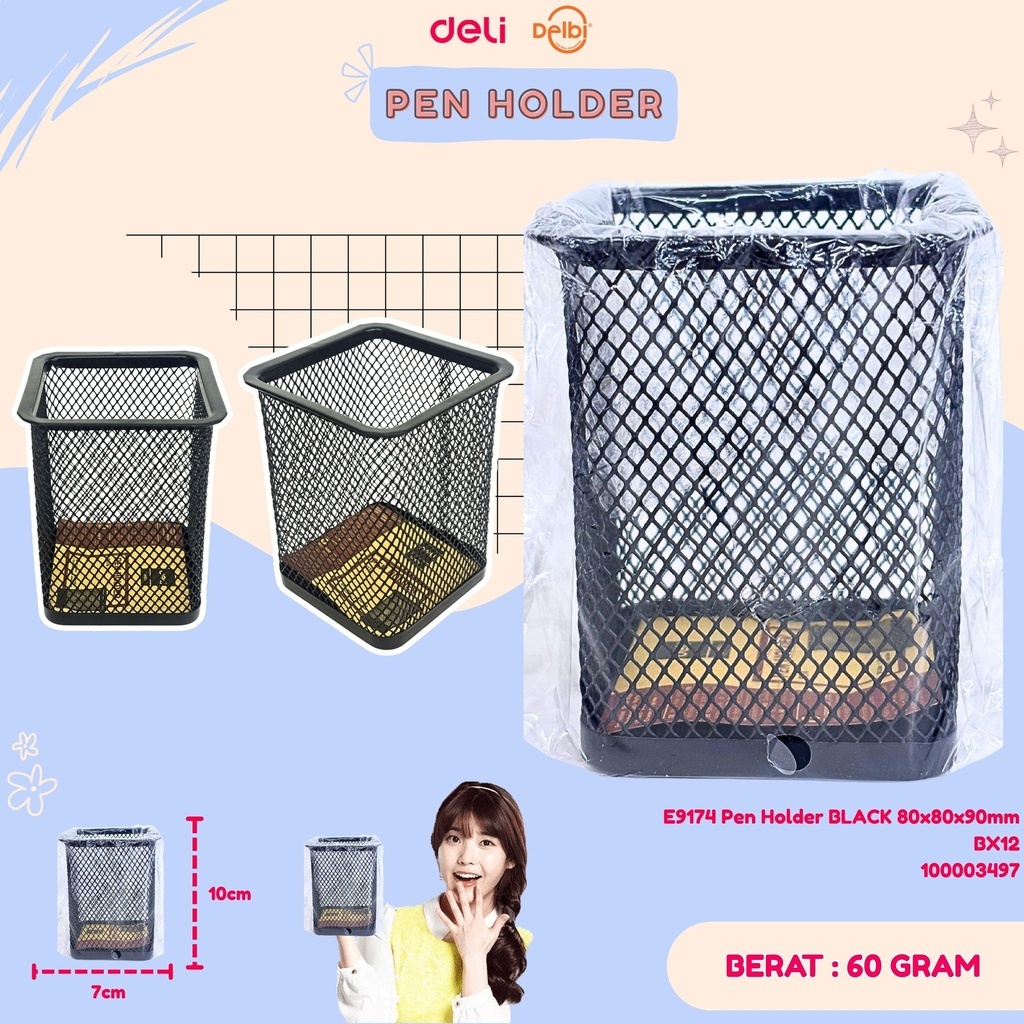 

DELI PEN HOLDER KERANJANG TEMPAT ALAT TULIS JARING BULAT DAN KOTAK