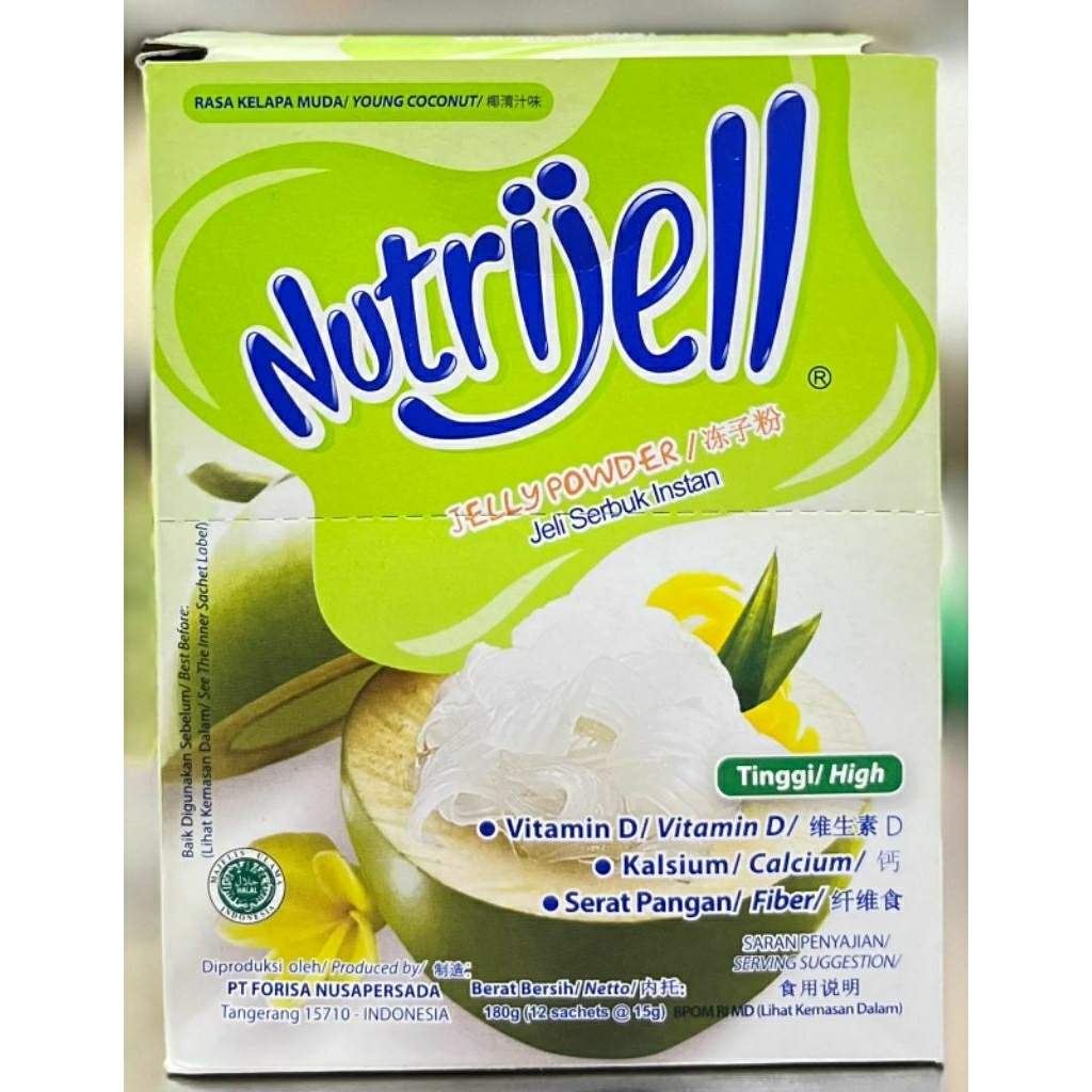 

Nutrijell Kelapa 15gr 1 Box isi 12pcs ( Jeli / Jelly Bubuk , Jelly Powder , Bubuk Jelly Instan )