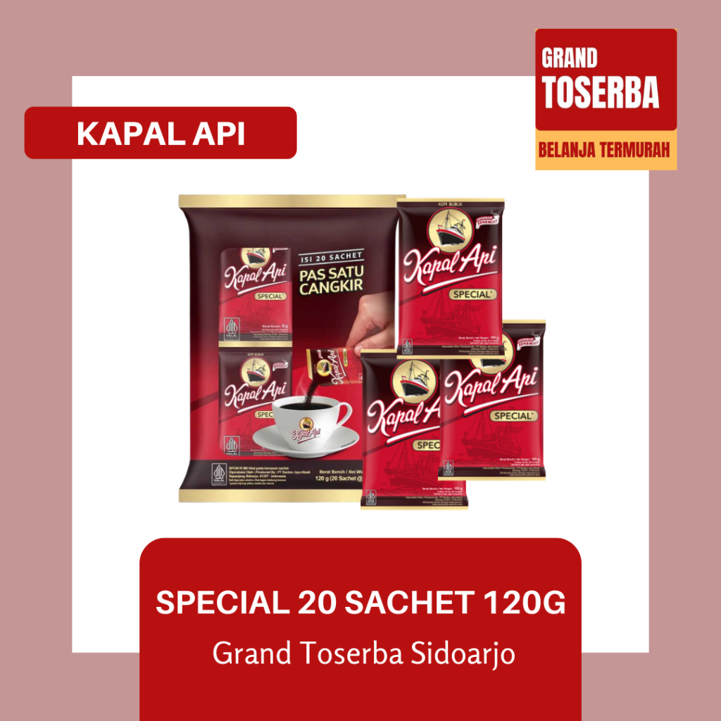 

KAPAL API SPECIAL ISI 20 SACHET / KOPI BUBUK INSTANT BERAT 6g