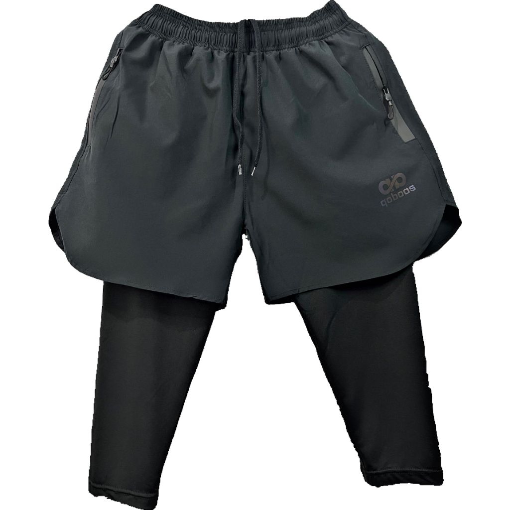 Celana Running 2in1 Celana Pendek + Legging 7/8 Model Bawahan Datar atau Lengkung Cocok Untuk Cewek 