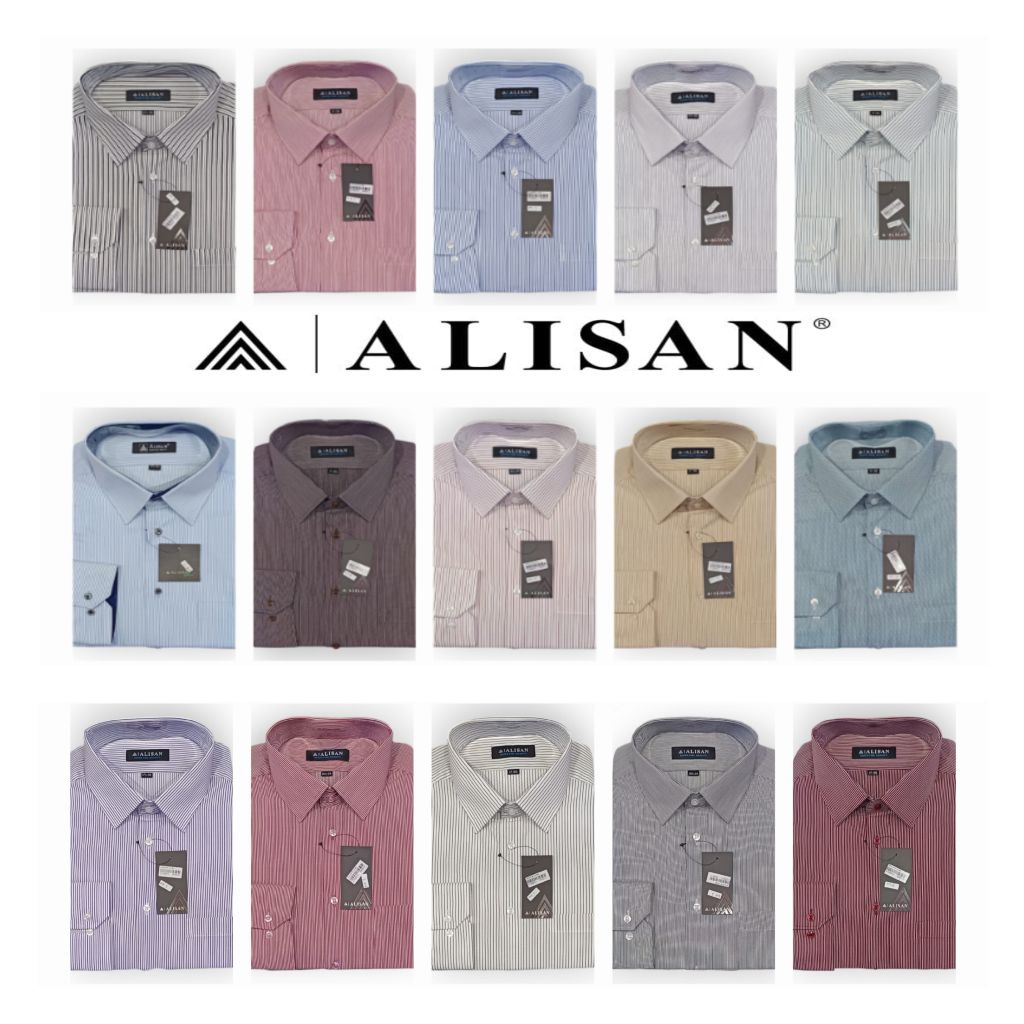 Kemeja ALISAN Motif Lengan Panjang Terbaru Size Jumbo 16½-34(2XL) - 17½-36(4XL) Panjang Pria Dewasa