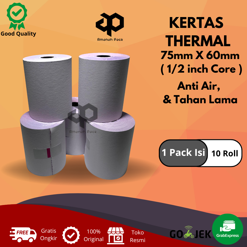 

Kertas Kasir NCR 2Play Ukuran 75x60mm Paket 10 Roll