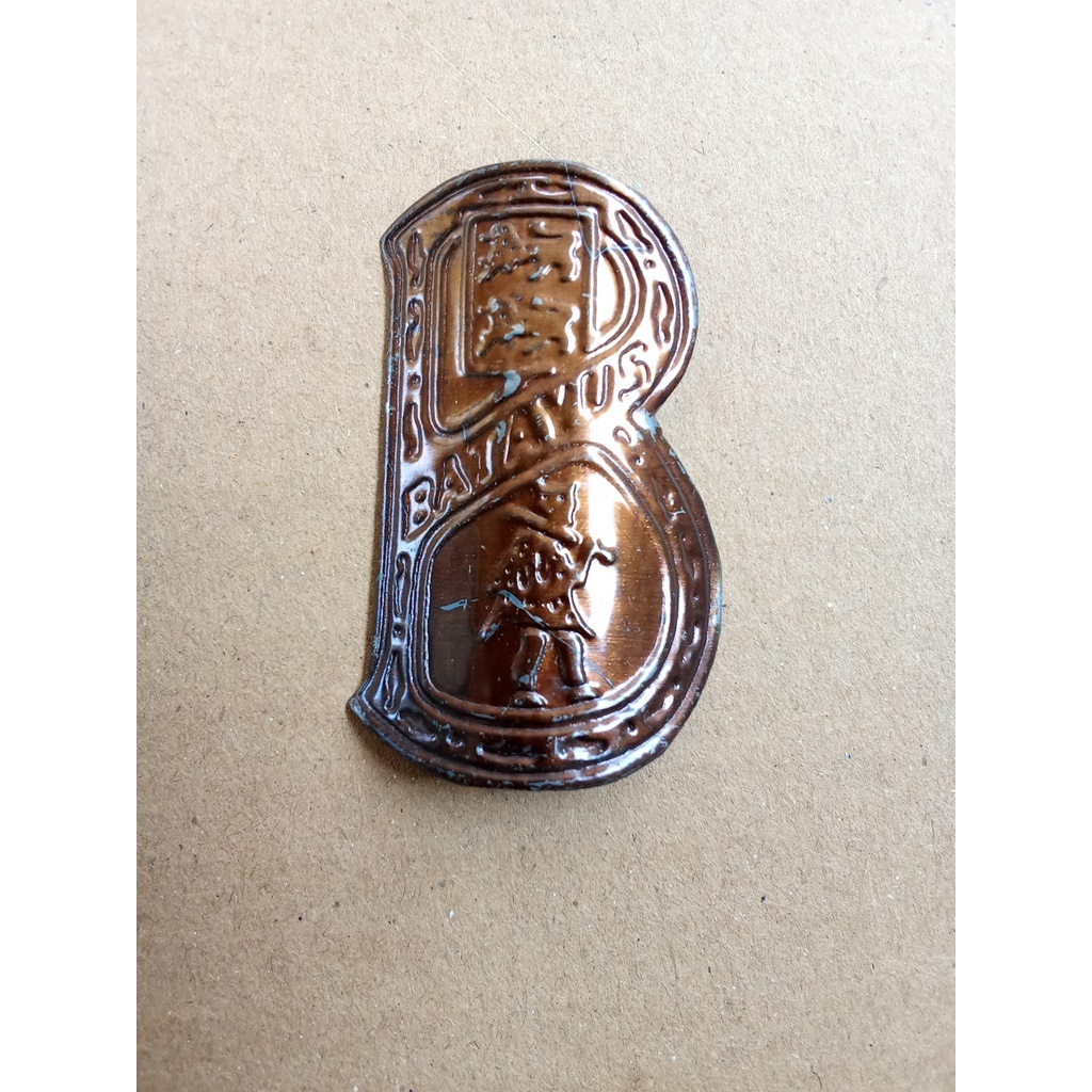 Emblem Sepeda Plat Merk Batavus Brown