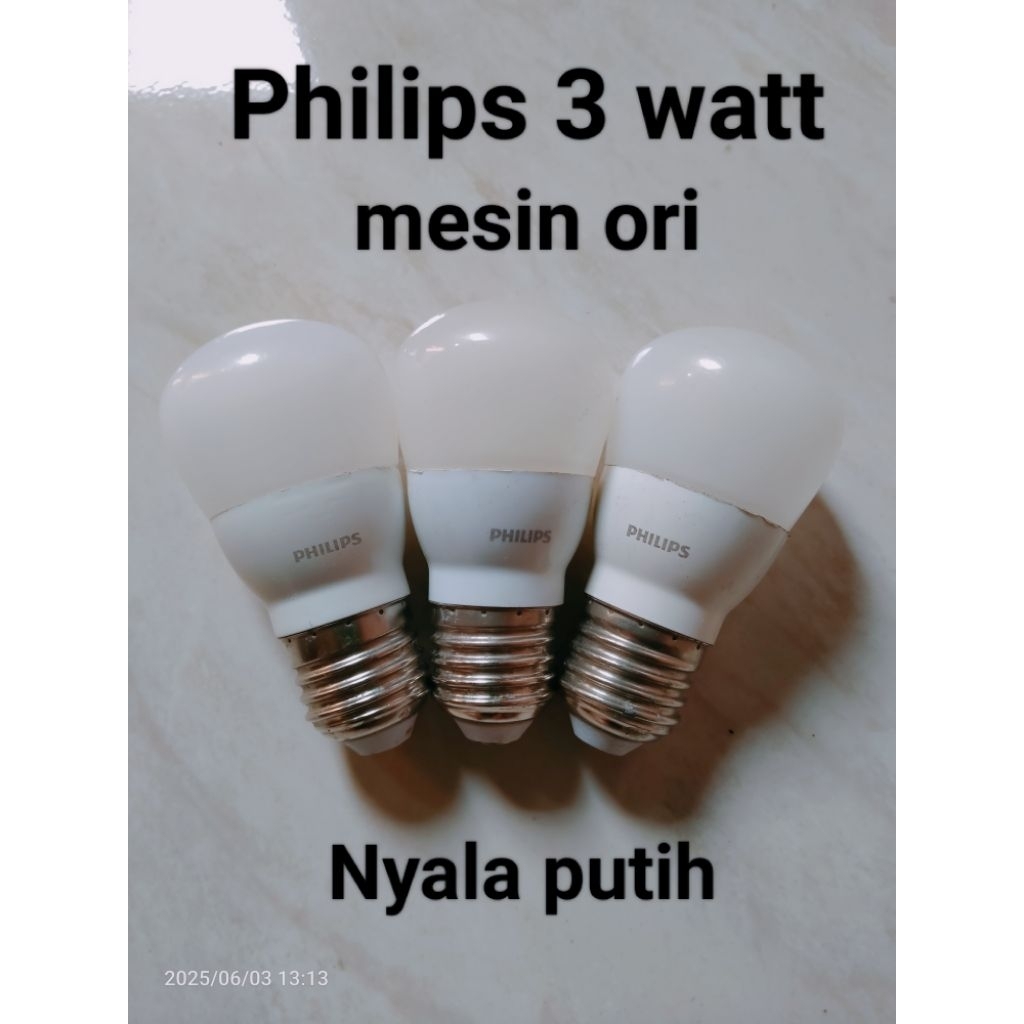 Lampu led philips bekas/rekondisi 3 watt (mesin ori)