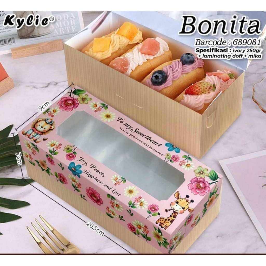 

5 LEMBAR DUS KUE CAKE COOKIES ROTI DONAT BOX BONITA