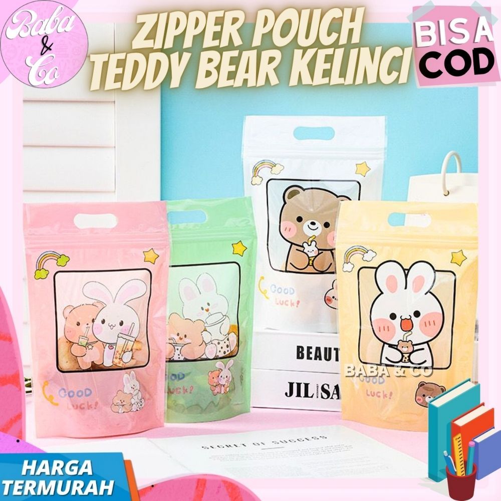 

KANTONG ZIPPER POUCH TEDDY BEAR KELINCI PLASTIK KANTONG HADIAH PERMEN COOKIES TEDDY BEAR KELINCI IMUT LUCU UNIK PLASTIK KLIP ZIPPER POUCH IMUT TEDDY BEAR KELINCI