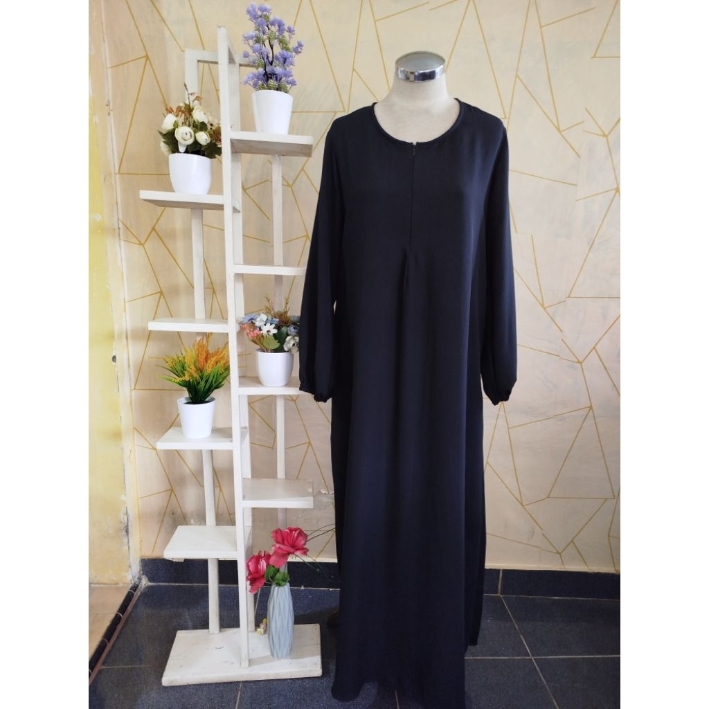annisa fashion-ameena dress abaya gamis polos gamis hitam busui lengan karet
