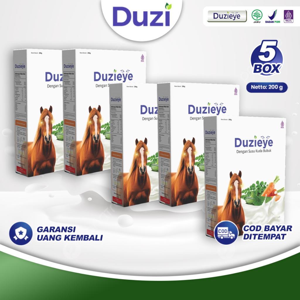 

Duzi Eye - Susu Kuda Lombok Nutrisi Mata Bubuk 200 Gram 5 Box