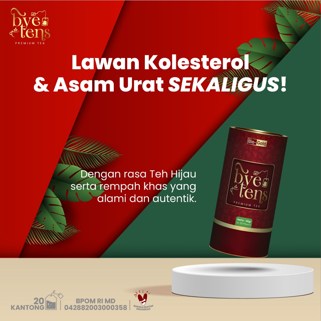 

Bye Tens Premium Tea - Minuman Rempah Obati Kolesterol dan Asam urat - Teh Herbal Penurun Kadar Gula