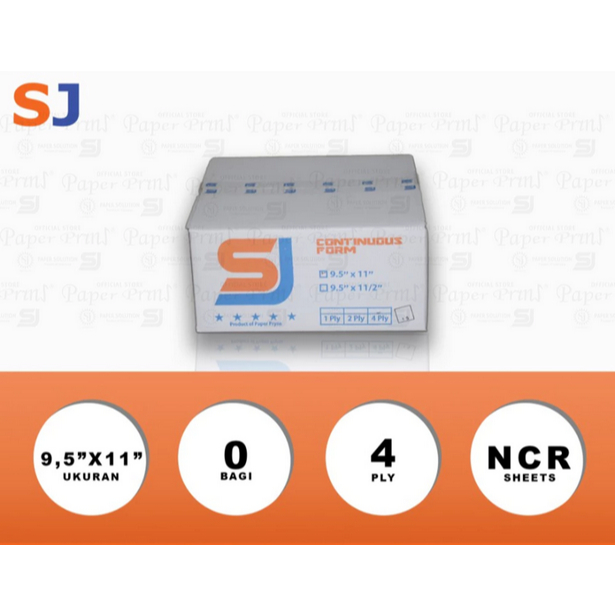 

SJ Orange Kertas Continuous Form 4 PLY NCR 9,5" x 11