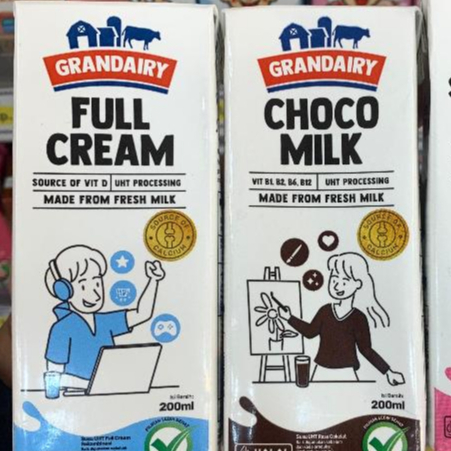 

Grandairy - Susu UHT - 200 ml - FULL CREAM & COKLAT