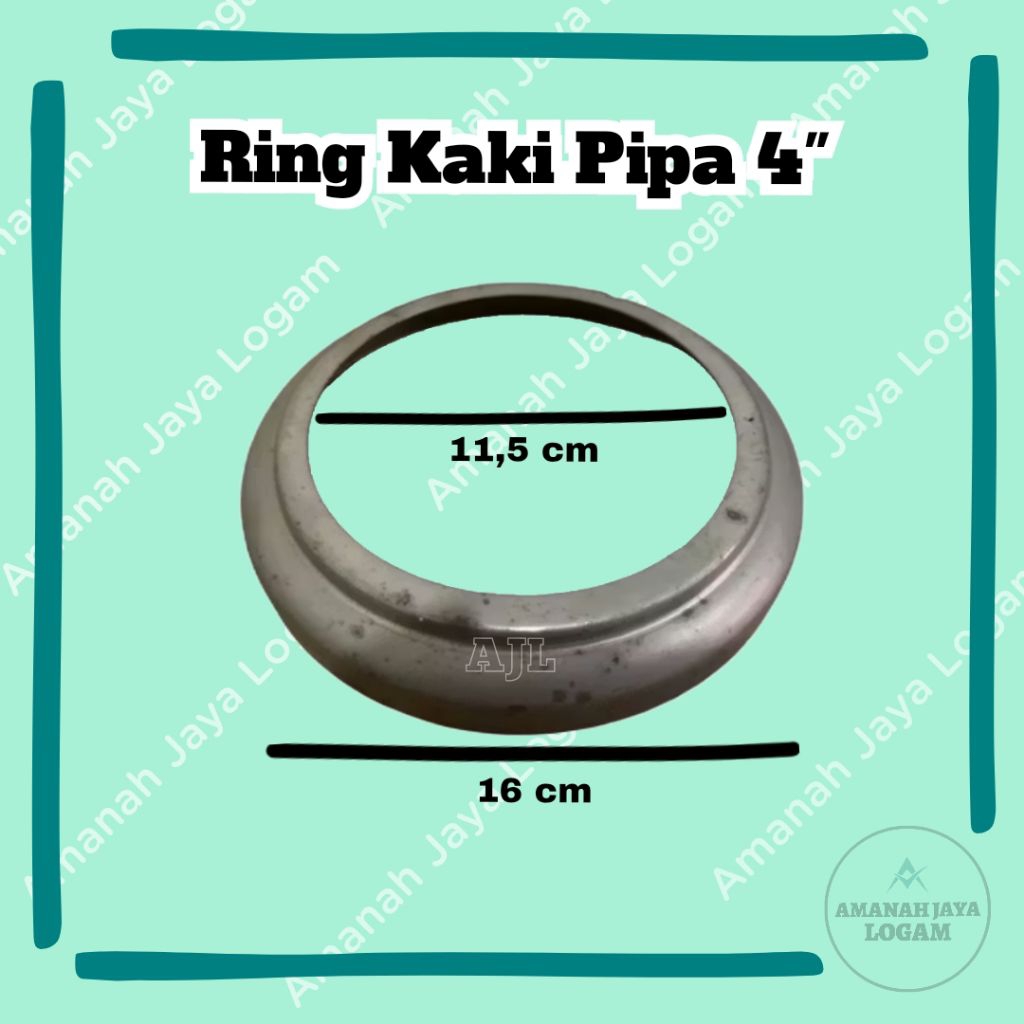Ring Kaki Pipa 4 Inch // Tapak Kaki Ring Cembung //Aksesories Ornamen Besi Tangga Tralis Pintu Pagar