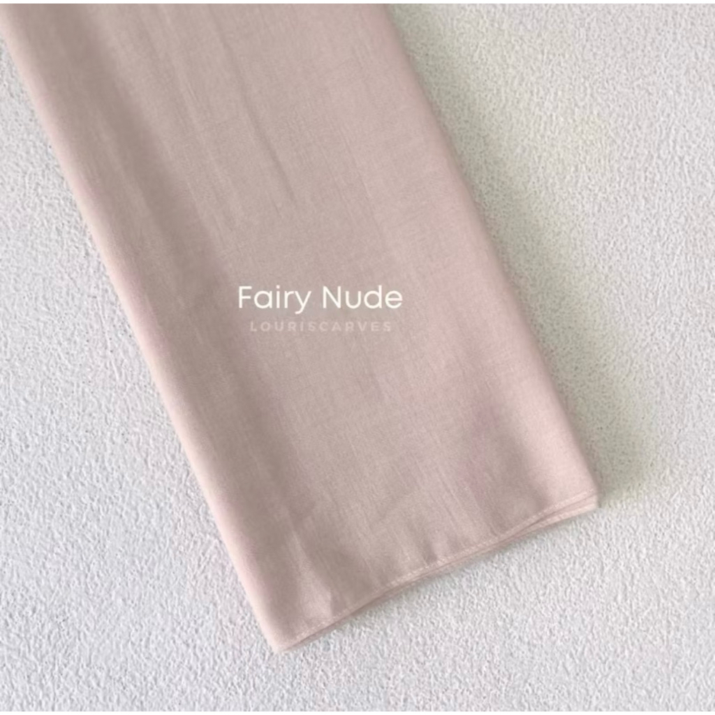 Louriscarves - Kerudung Persegi - Warna Fairy Nude - Bahan Voal - new without tag