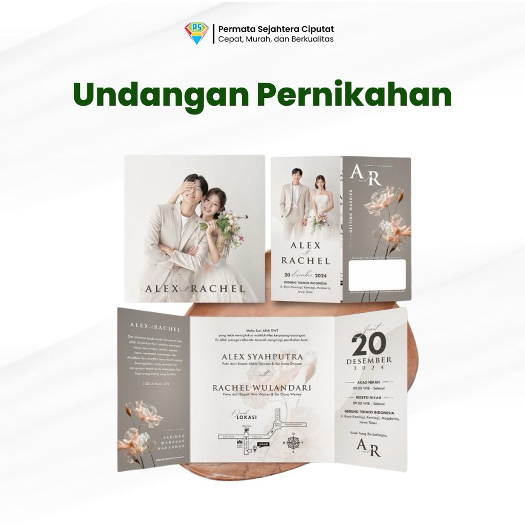 Surat Undangan Pernikahan / Undangan Simple / Undangan Murah / Undangan Desain Kekinian