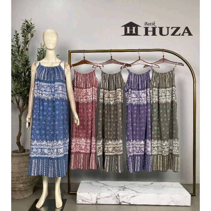 (LD 116-134 CM) Daster Gantung Jumbo By Huza Batik Jumbo You Can See Home Dres Tanpa Lengan