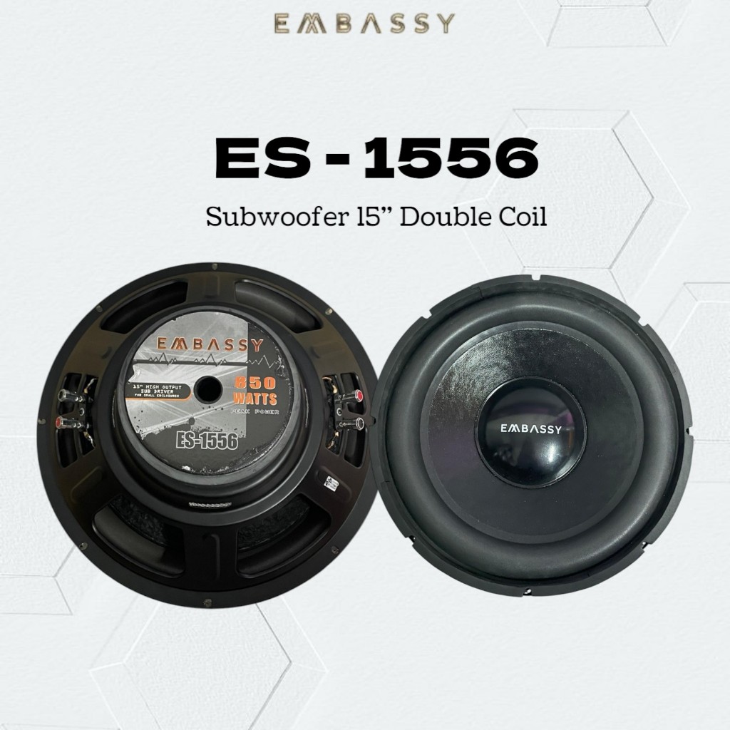 SUBWOOFER 15 Inch DOUBLE COIL DOUBLE MAGNET Embassy ES-1556