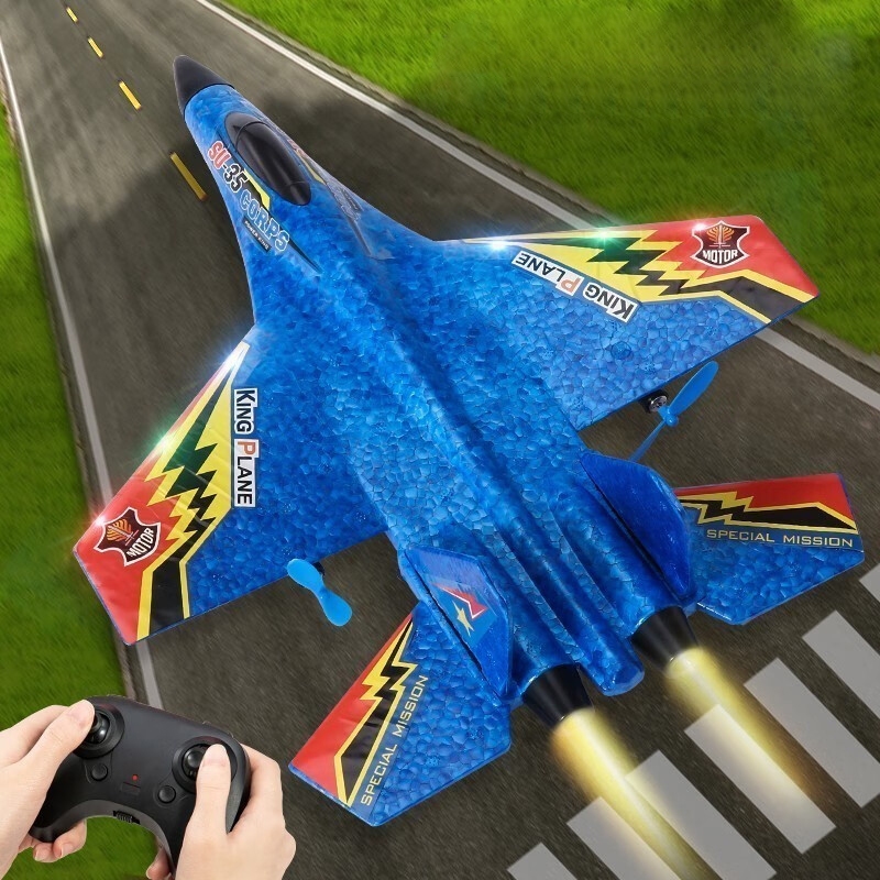 Jojotoy Mainan Remote Control Pesawat Terbang SU35 RC Airplane Elektrik Baterai LED Anak Jarak Jauh