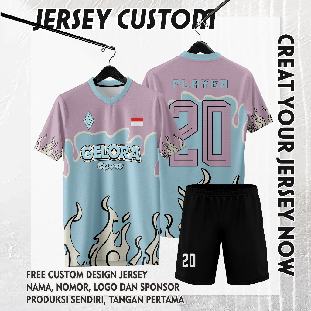 Jersey Futsal Full Printing Bebas Custom Design (BISA SATUAN)