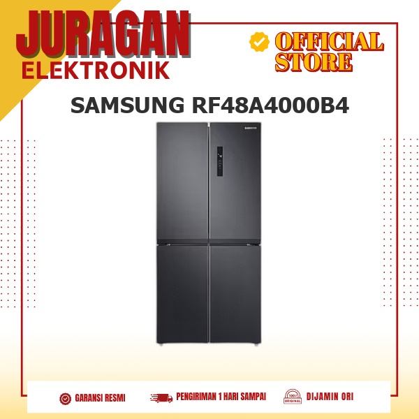 SAMSUNG RF48A4000B4 KULKAS 4 PINTU MULTI DOOR INVERTER 511L COOLING PLUS RF48A4000B4 RF48A4000