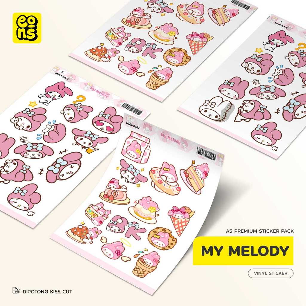 

Stiker Pack MY MELODY Waterproof Aesthetic- untuk Laptop, Motor, dan Helm - Paper Stationery