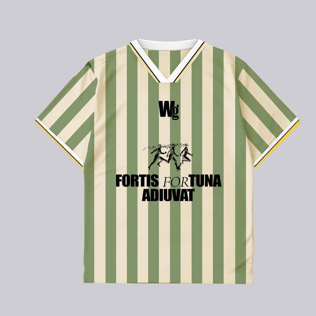 Triumvirs Jersey Vintage Lengan Pendek Bahan Dryfit Motif Cream Fortis