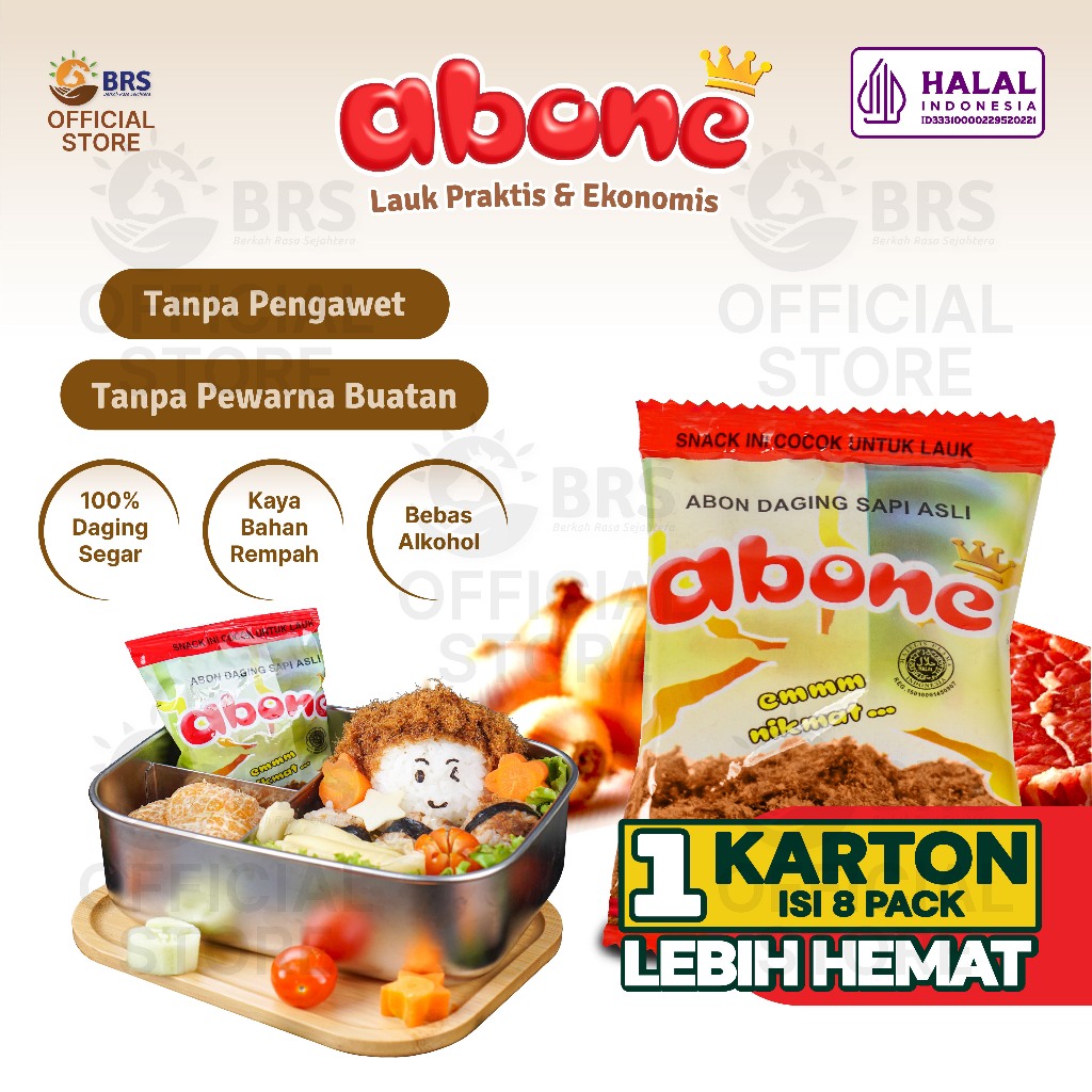 

Abon Sapi Cap Abone Kemasan Renceng 20g isi 1 karton (160pcs)