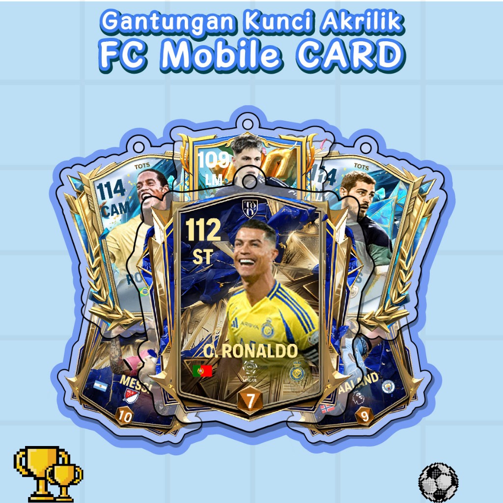 Gantungan Kunci FC Mobile EA Card Custom Akrilik / Acrylic Keychain EA Fifa 24 Sepak Bola UV Print