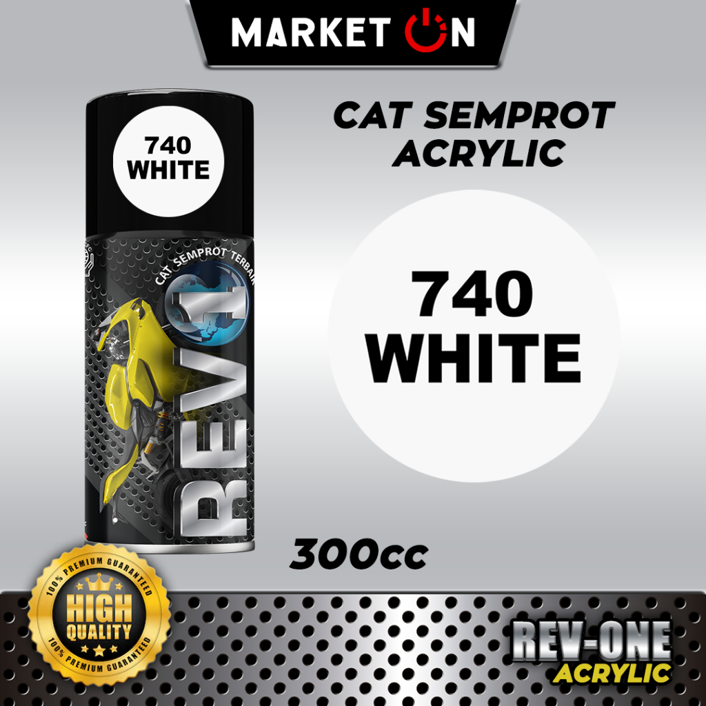 Revo Acrylic - 740 White I Cat Semprot Akrilik 150CC 300CC I Cat Warna Putih I Cat Standard I Acryli