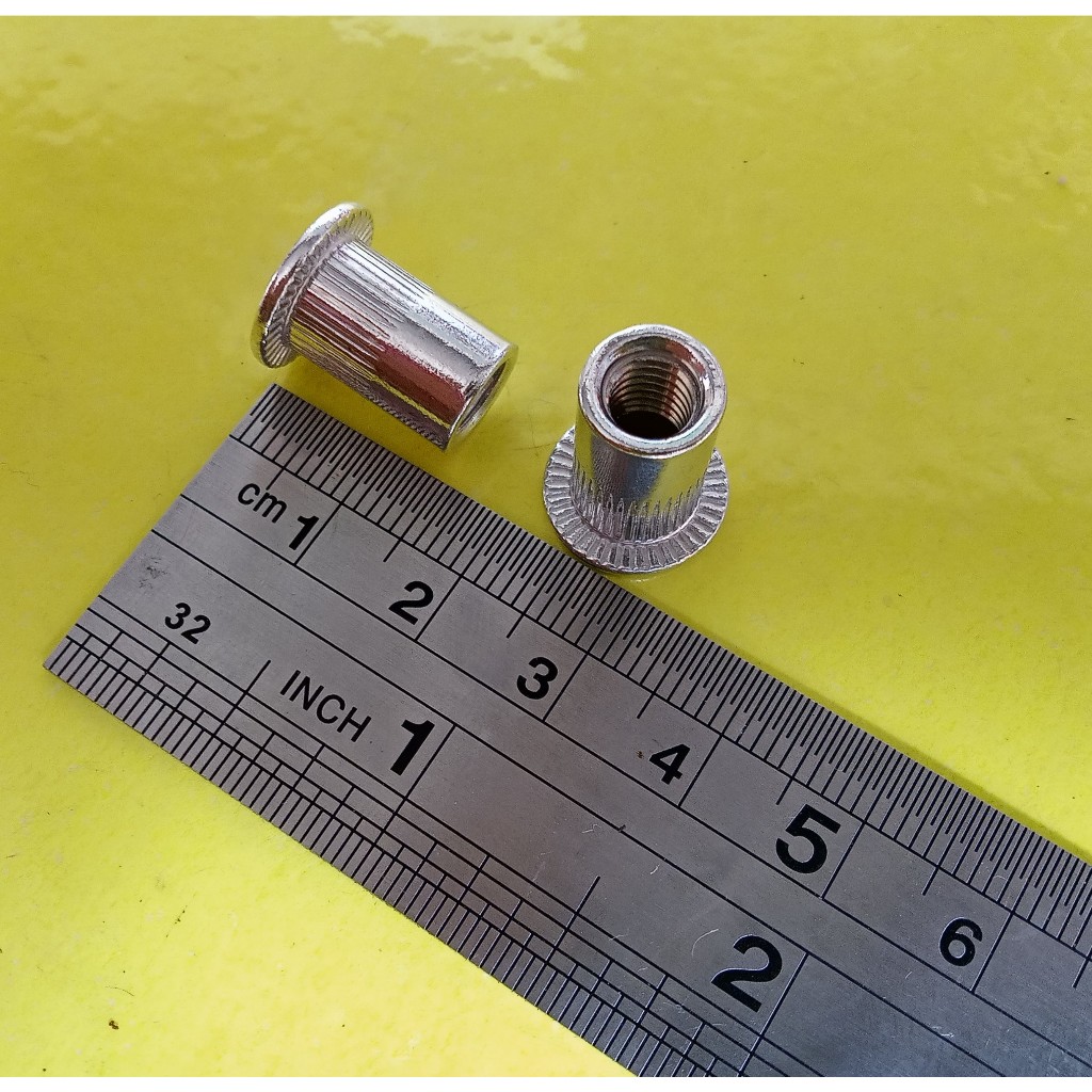 NUT RIVET M6 ALUMINIUM / MUR TANAM BAUT 10 / MUR RIVET ALUMINIUM M6 PUTIH / NUTSERT PUTIH M6 ALUMINI