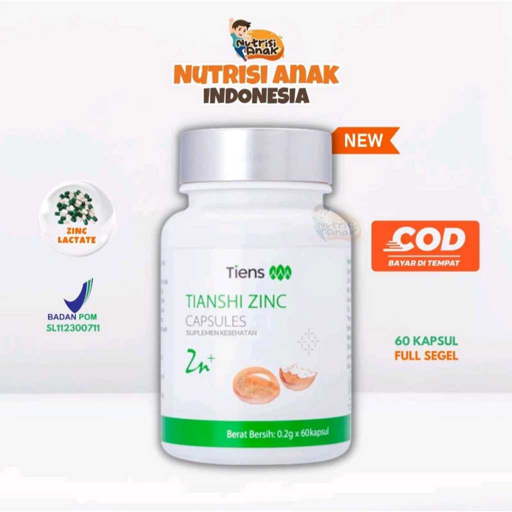 Terlaris Tiens Zinc Anak Untuk Anak Penggemuk Badan Penambah Nafsu Makan Anak & Bayi GTM Stunting Or