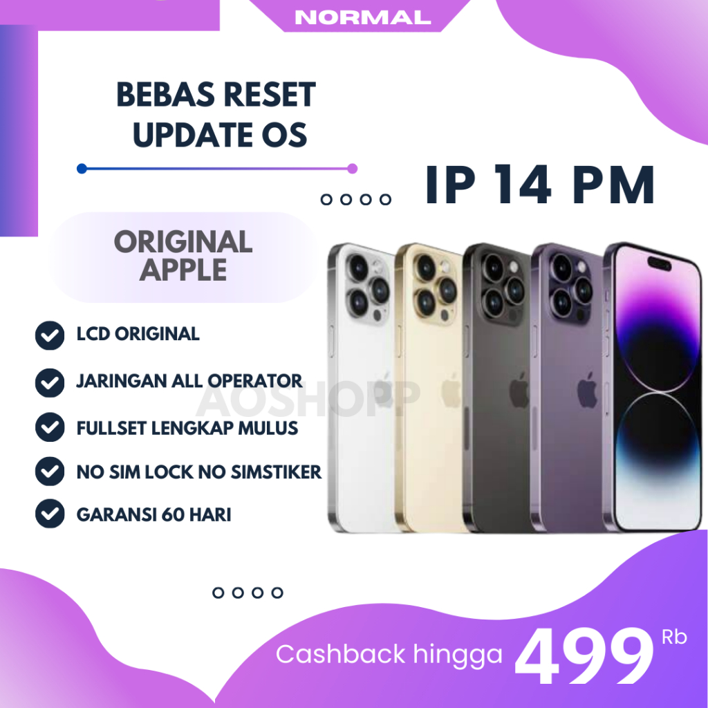 ip 14 pro | 14 pro max | All operator FULLSET 128GB 256GB 512GB Normal Second inter Sinyal ALL OPERA