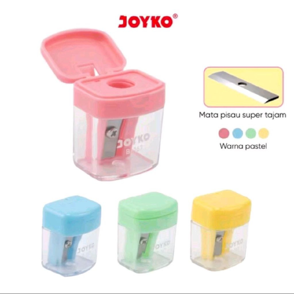

(1BIJI) Rautan JOYKO B167 1 LUBANG PASTEL 3x2.5 x1. 9 cm Rautan Serutan sharpener