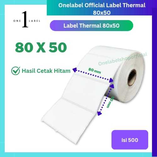 

ONELABEL STIKER LABEL THERMAL 80X50 - 80 X 50 ISI 500