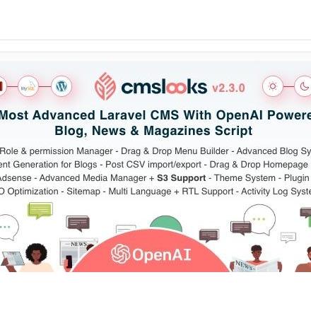 cd aplikasi web php laravel cms - CMSLooks | Laravel CMS With OpenAI Powered Blog, News & Magazines 