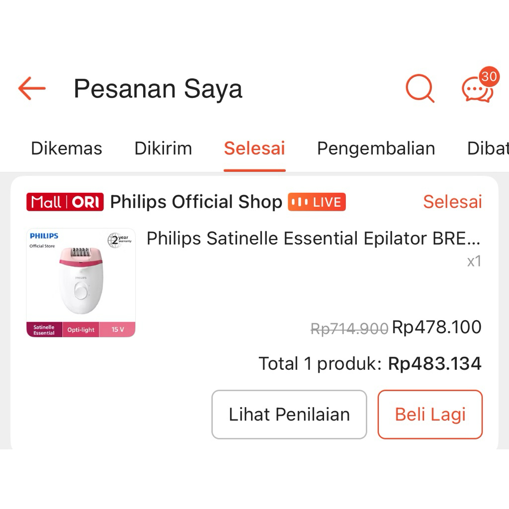 Preloved Philips Epilator