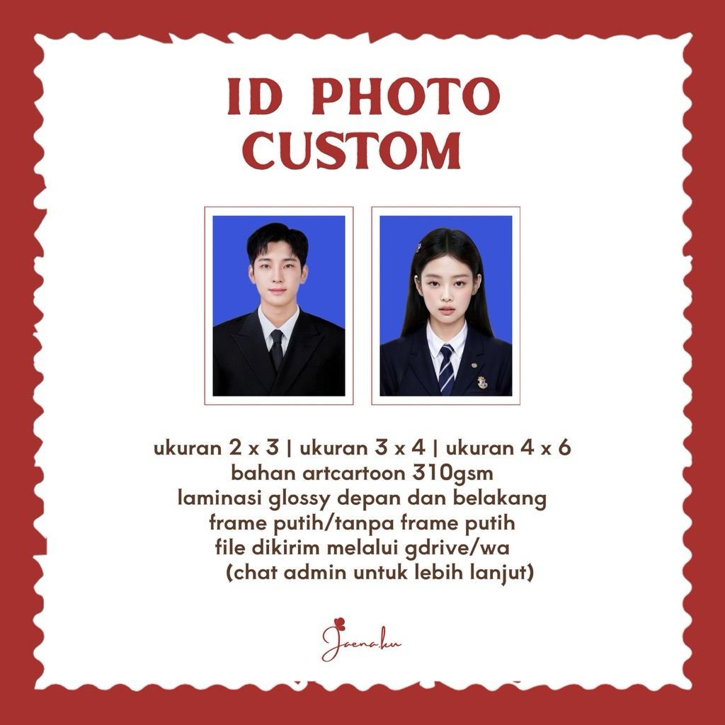 [CUSTOM] CETAK ID PHOTO PAS FOTO CUSTOM DESIGN SENDIRI 3X4 2X3 4X6