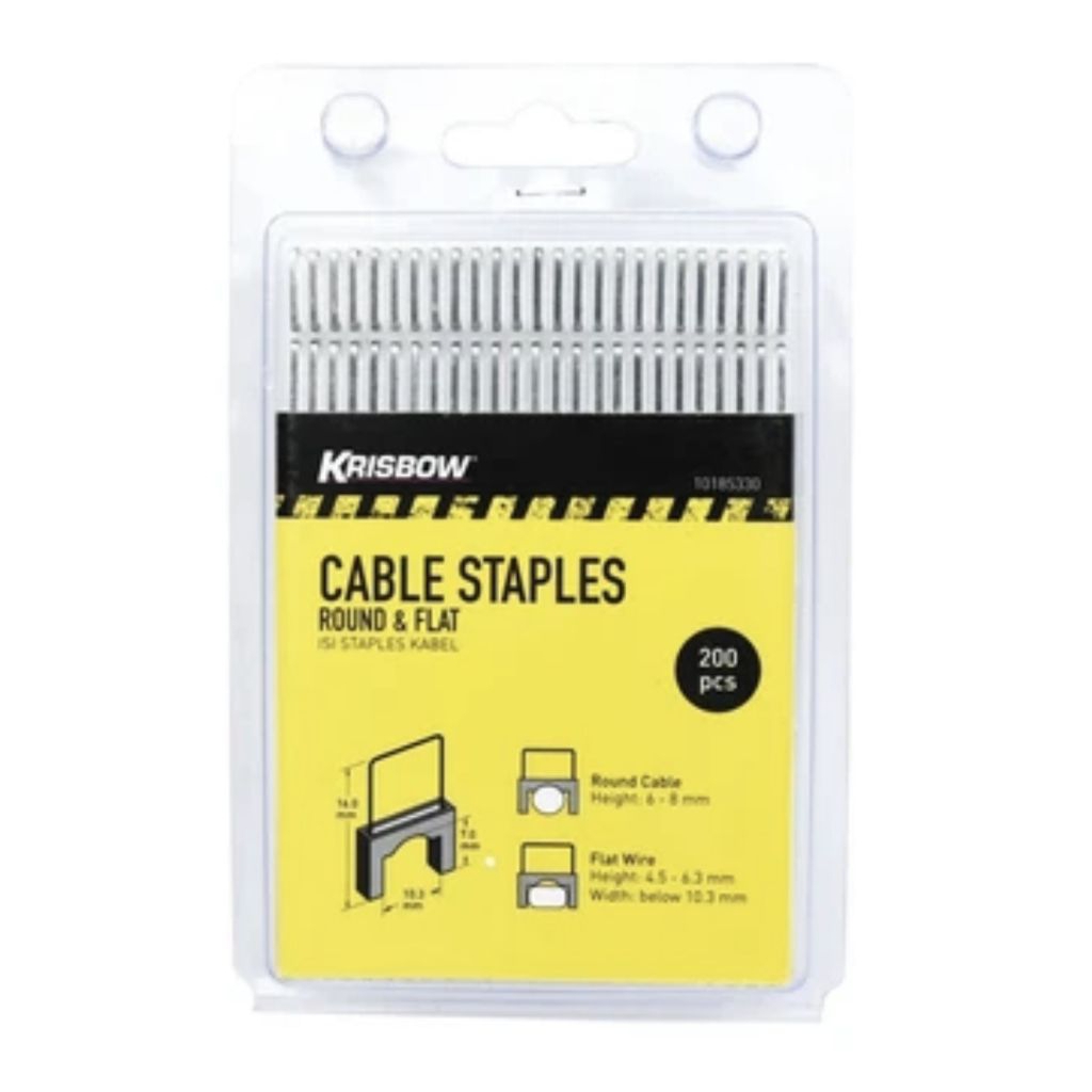 

Krisbow Set Staples Kabel 200 Pcs/ klip kabel staples