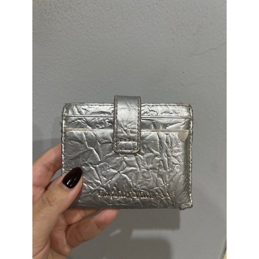 Charles & Keith Silver Card Wallet