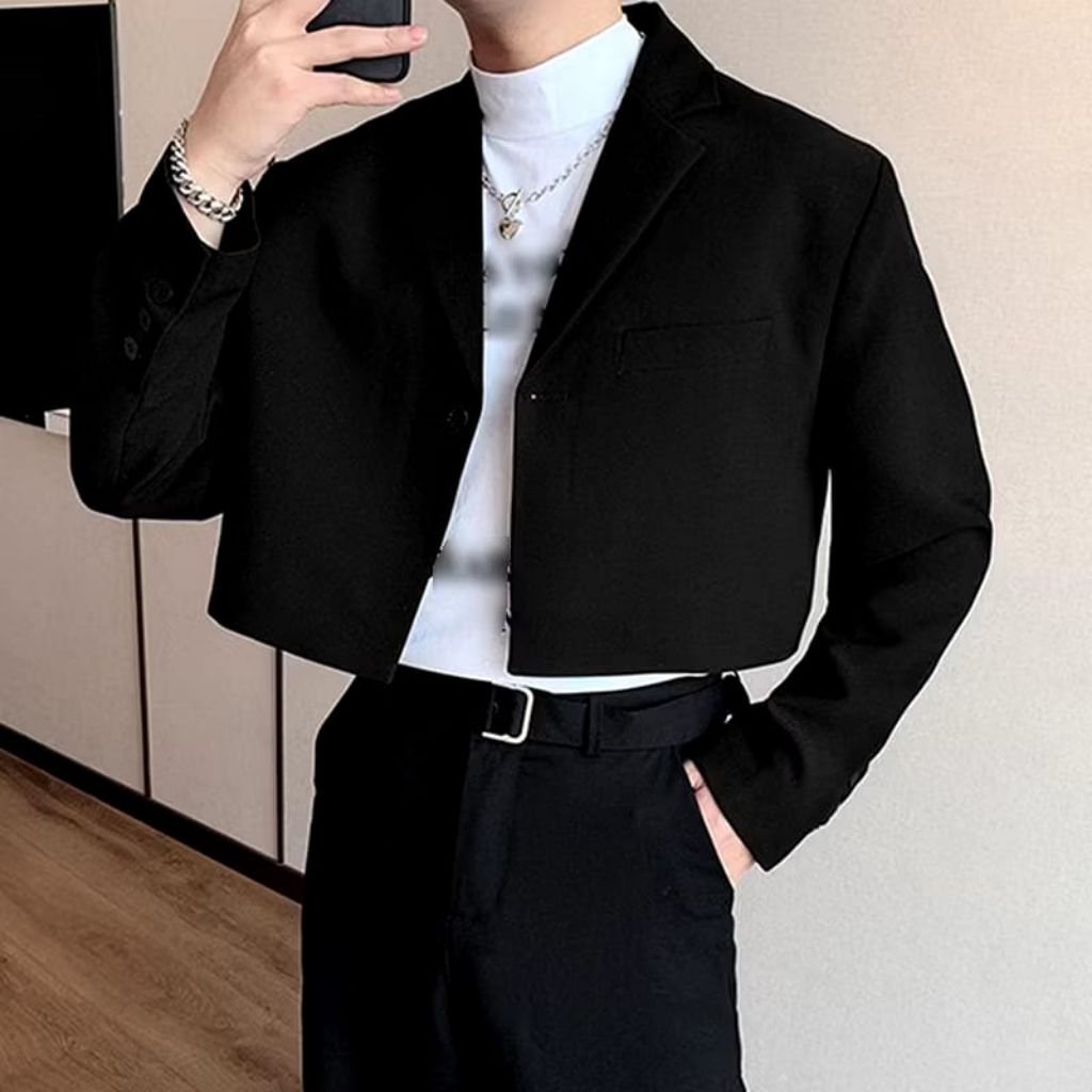 jas pria crop premium - blazer pria cropped - blazer pria korea style