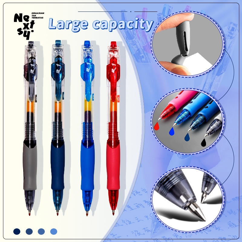 

[READY] Nextsy Gel Pen Pulpen 0.5mm Hitam Biru Merah