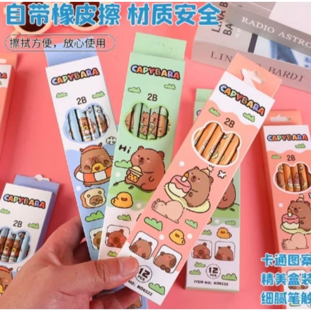 

[ 12pcs ] Pensil 2B HB Karakter / Pensil Set isi 12 Pcs / Pensil 2B Kartun Lucu isi 12 Pcs